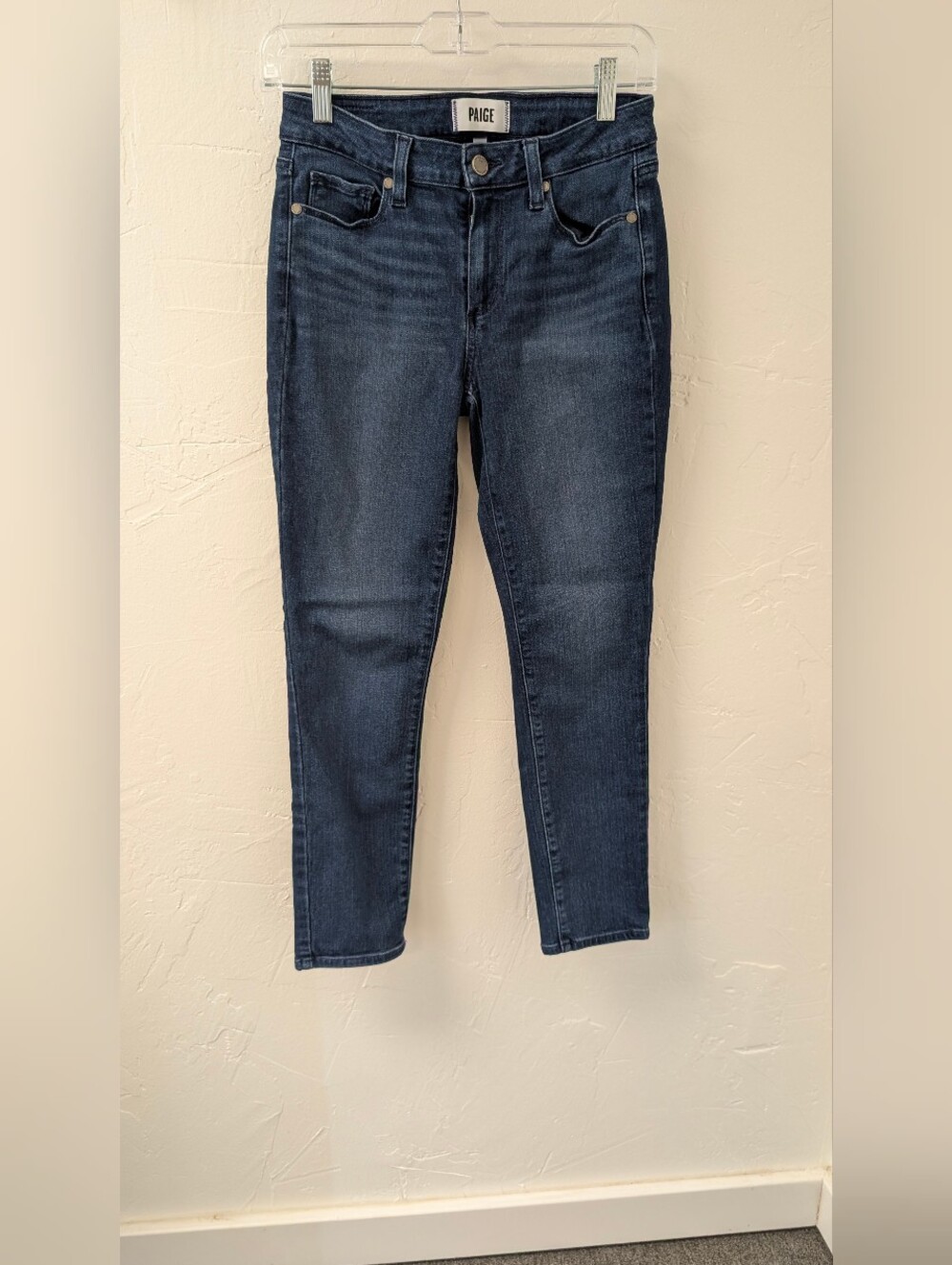 PAIGE Women’s Size 27 Skinny Cropped Jeans Dark Wash Stretch Denim KYLIE CROP